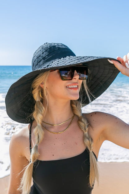 Classic Bow Accent Sunhat Extra Wide Brim